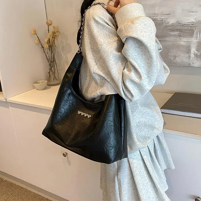 NX DOUGHNUT PU Shoulder Bag Women's White/Black/Silver-22