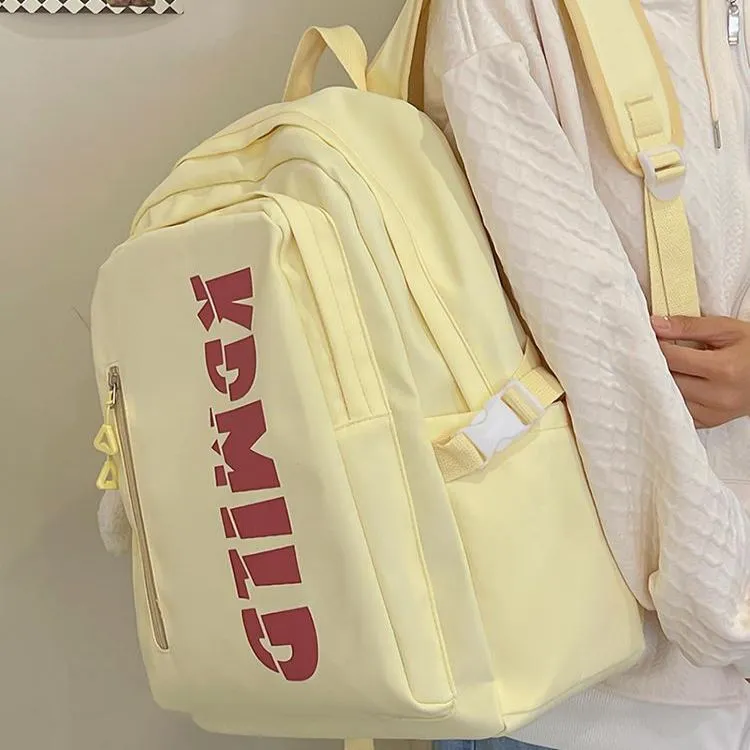 NX DOUGHNUT Nylon Fabric Backpack Regular Unisex Ecru/Orange Red/Yellow/Khaki-14