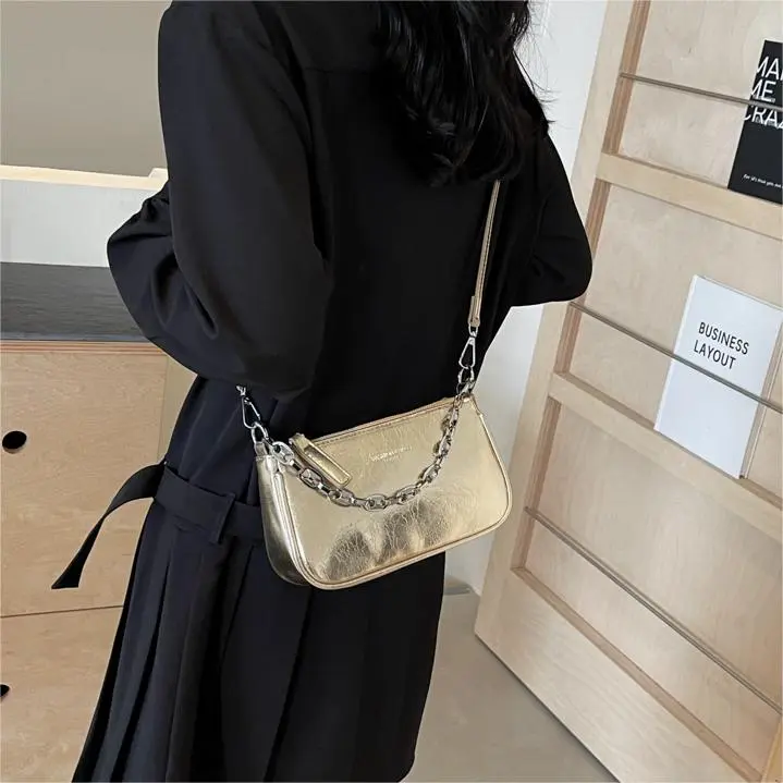 NX DOUGHNUT PU Handbag, Shoulder Bag Women's Silver, Dazzling Color, Silver, Black, Pink, Gold-50