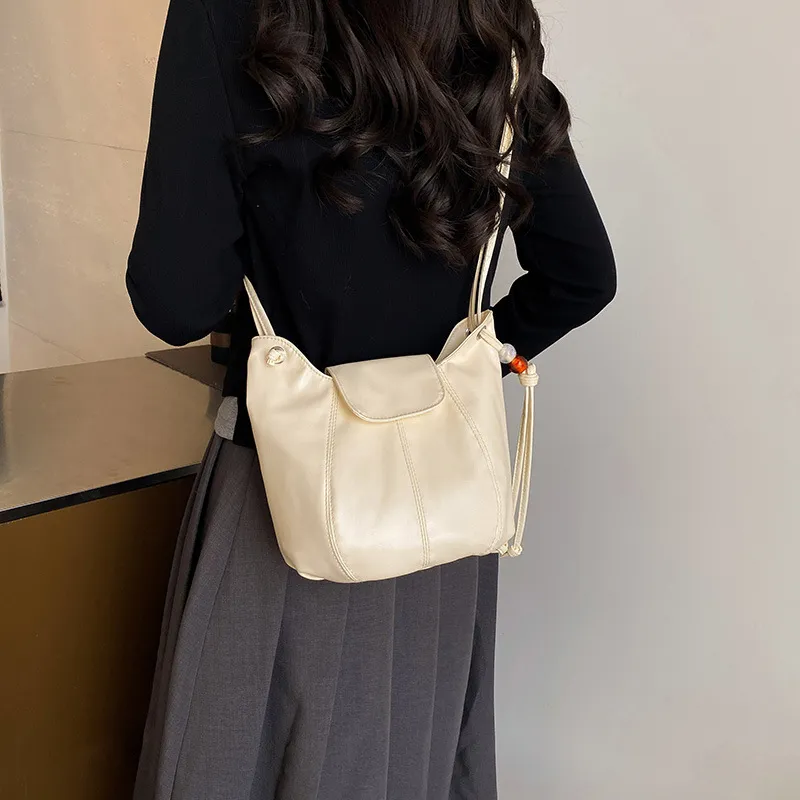 NX DOUGHNUT PU Bucket Bags Crossbody Bag, Shoulder Bag Women's White-1