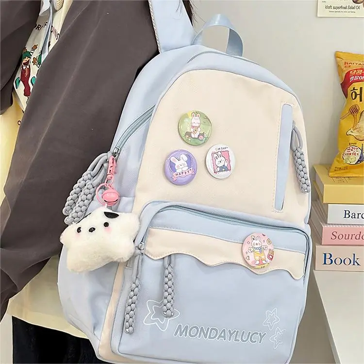 NX DOUGHNUT Nylon Backpack Unisex Pink Blue Purple Black Brown Green-9