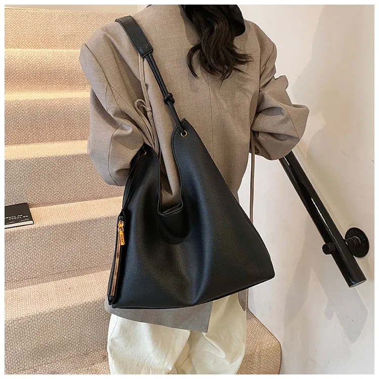 NX DOUGHNUT PU Tote Bag, Shopping Bag, Shoulder Bag Regular Women's Black/Gray/Brown-5