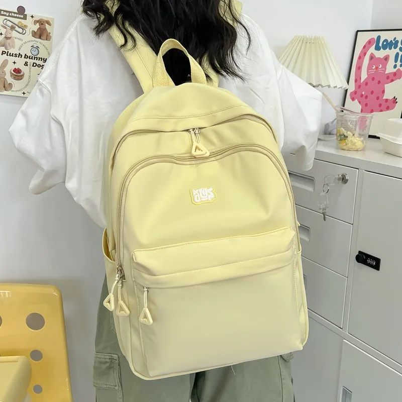 NX DOUGHNUT Nylon Fabric Backpack Unisex Ecru/Black/Yellow/Green/Pink-7