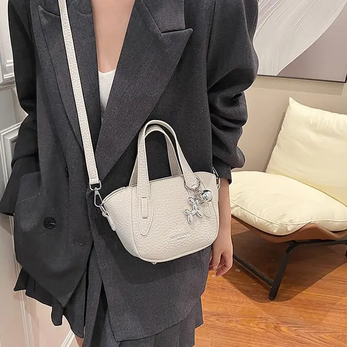 NX DOUGHNUT PU Shoulder Bag, Crossbody Bag, Handbag Regular Women's Ecru/Khaki/Black-5