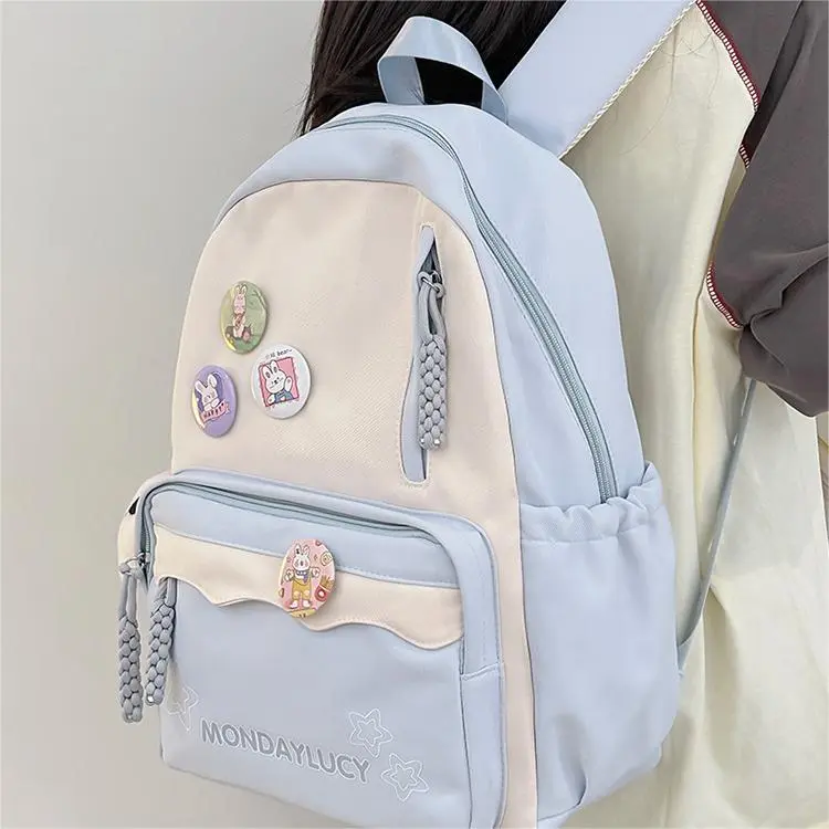 NX DOUGHNUT Nylon Backpack Unisex Pink Blue Purple Black Brown Green-7