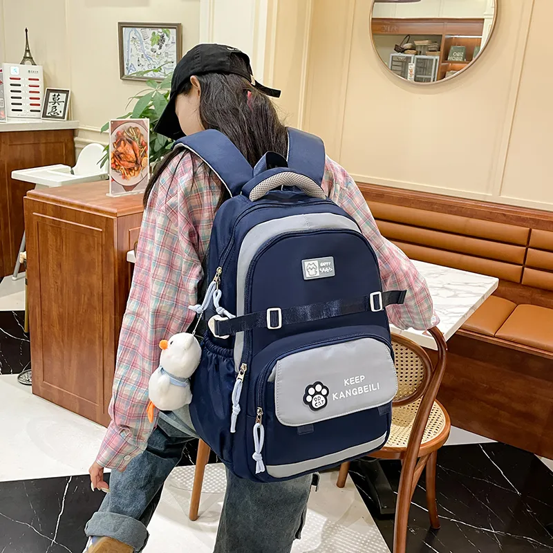 NX DOUGHNUT Nylon Backpack Unisex Navy Blue/Black/Purple/Green/Pink/Brown-3