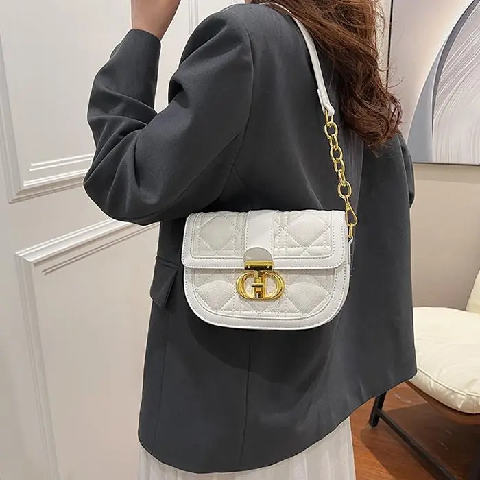 NX DOUGHNUT PU Shoulder Bag, Crossbody Bag Women's Ecru/Black/Silver-16