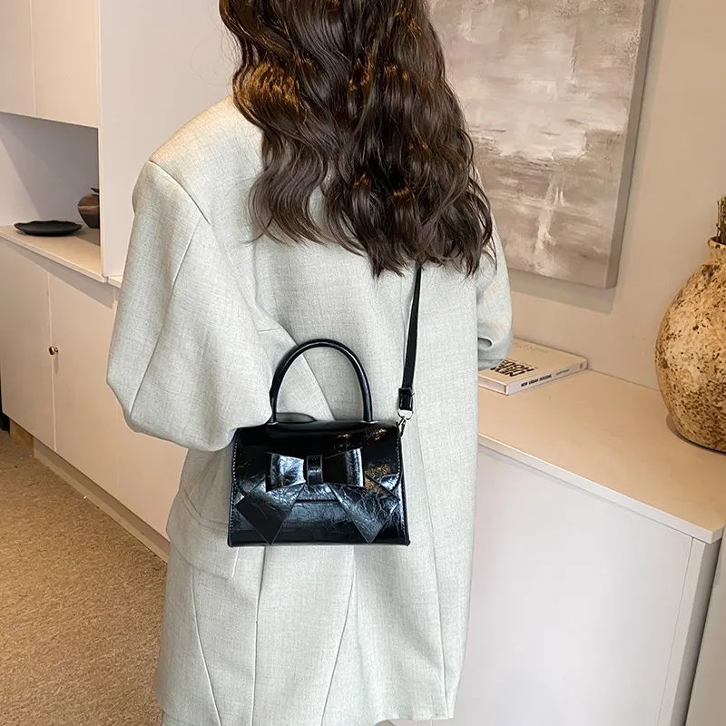 NX DOUGHNUT PU Small Square Bag, Shoulder Bag, Crossbody Bag, Handbag Women's White/Black/Silver-25