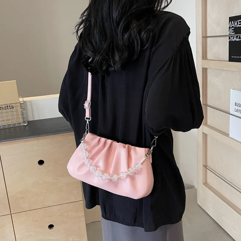 NX DOUGHNUT PU Crossbody Bag, Shoulder Bag Women's Ecru/Pink/Silver/Black-16