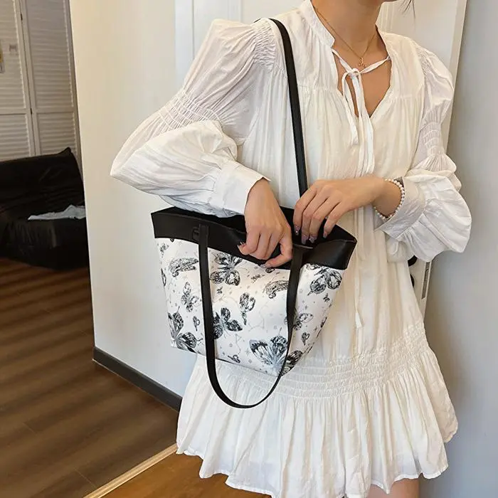 NX DOUGHNUT PU Tote Bag, Shopping Bag, Handbag, Shoulder Bag Women's Khaki/Pink/Black-14