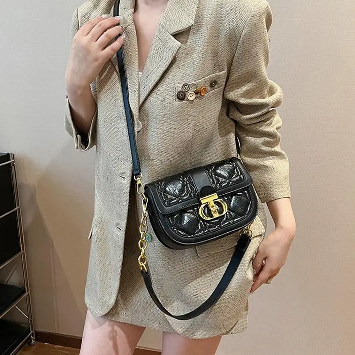NX DOUGHNUT PU Shoulder Bag, Crossbody Bag Women's Ecru/Black/Silver-7