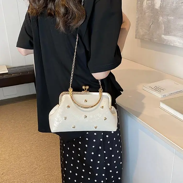 NX DOUGHNUT PU Crossbody Bag, One Shoulder Handbag Women's White/Black/Pink-1
