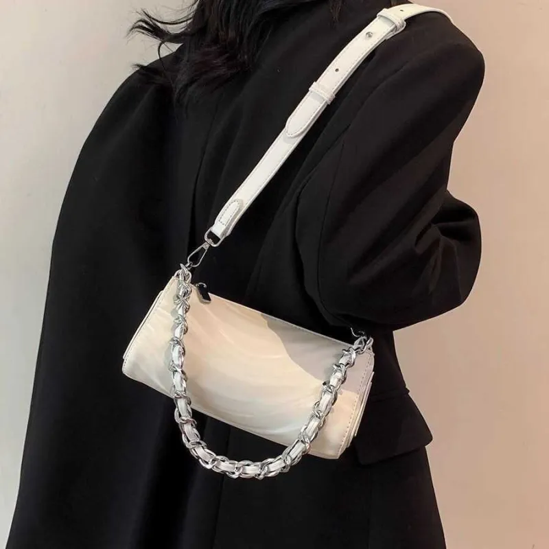 NX DOUGHNUT PU Shoulder Bag Regular Women's Silver-4