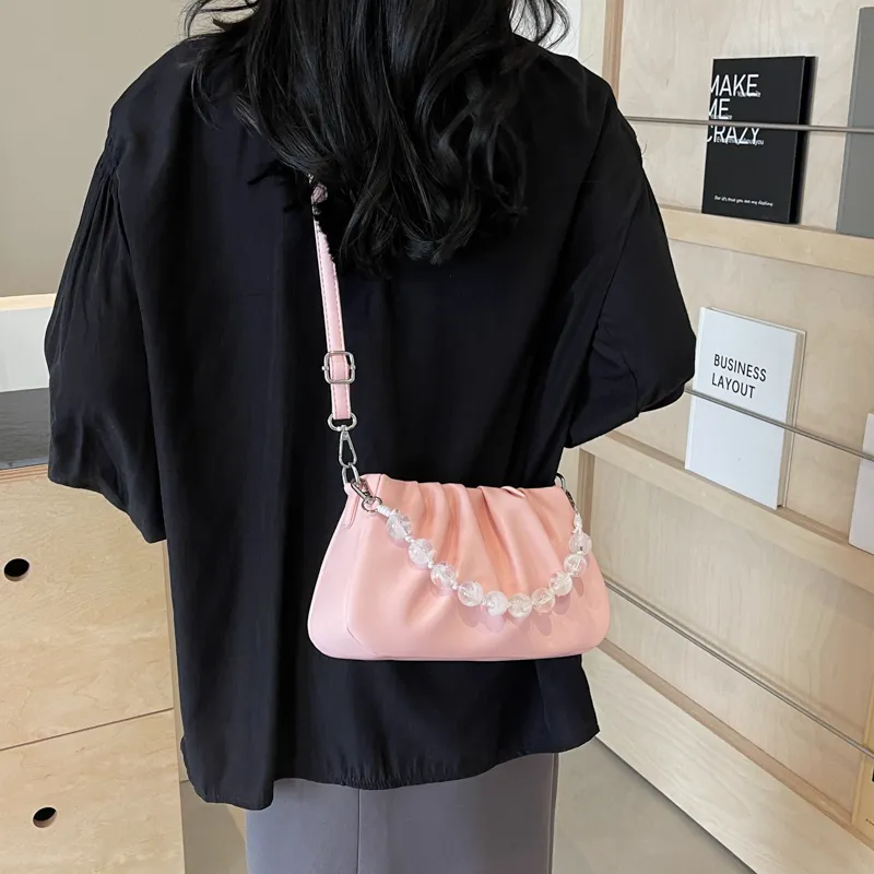 NX DOUGHNUT PU Crossbody Bag, Shoulder Bag Women's Ecru/Pink/Silver/Black-17
