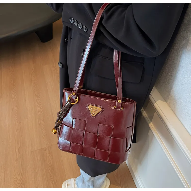 NX DOUGHNUT PU Handbag Shoulder Bag Women's Black/Ancora Red/Coffee/Brown-12