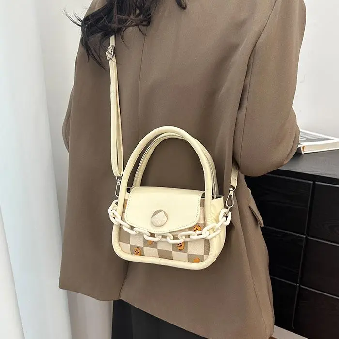 NX DOUGHNUT PU One Shoulder Handbag Women's Pink/Ecru-21