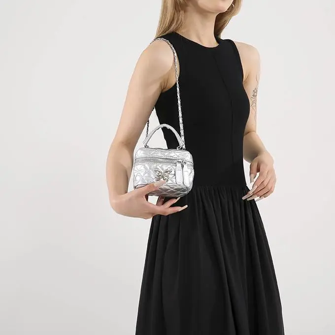 NX DOUGHNUT PU Handbag Regular Women's Black/White/Silver/Pink/Khaki-10