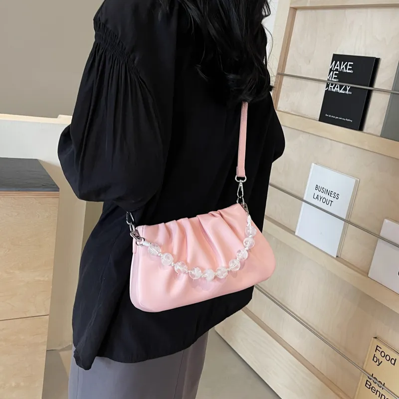 NX DOUGHNUT PU Crossbody Bag, Shoulder Bag Women's Ecru/Pink/Silver/Black-15