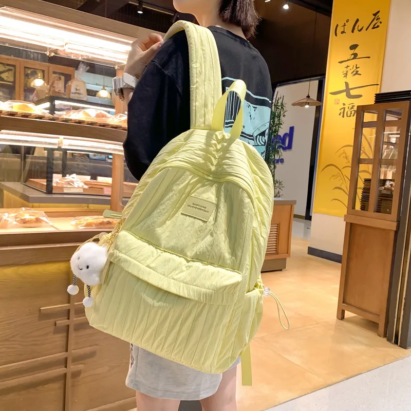 NX DOUGHNUT Nylon Backpack Women's Ecru/Yellow/Khaki/Pink-4