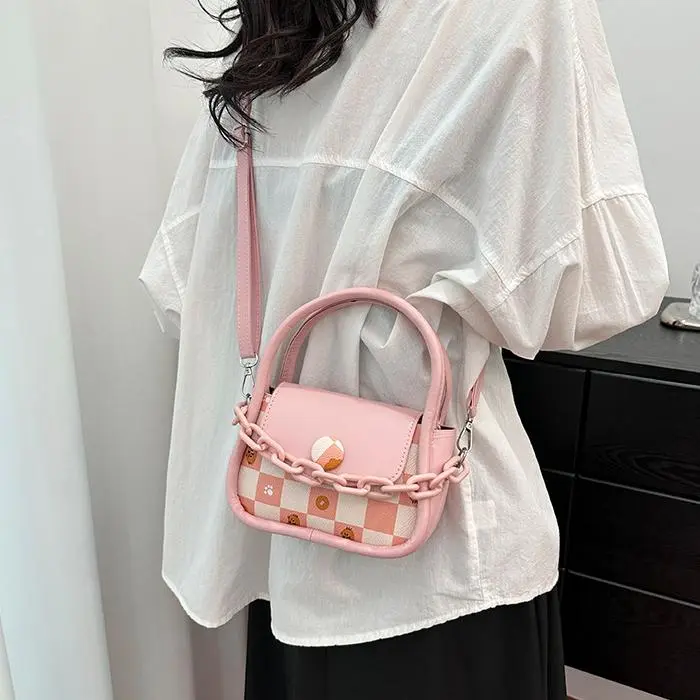 NX DOUGHNUT PU One Shoulder Handbag Women's Pink/Ecru-13