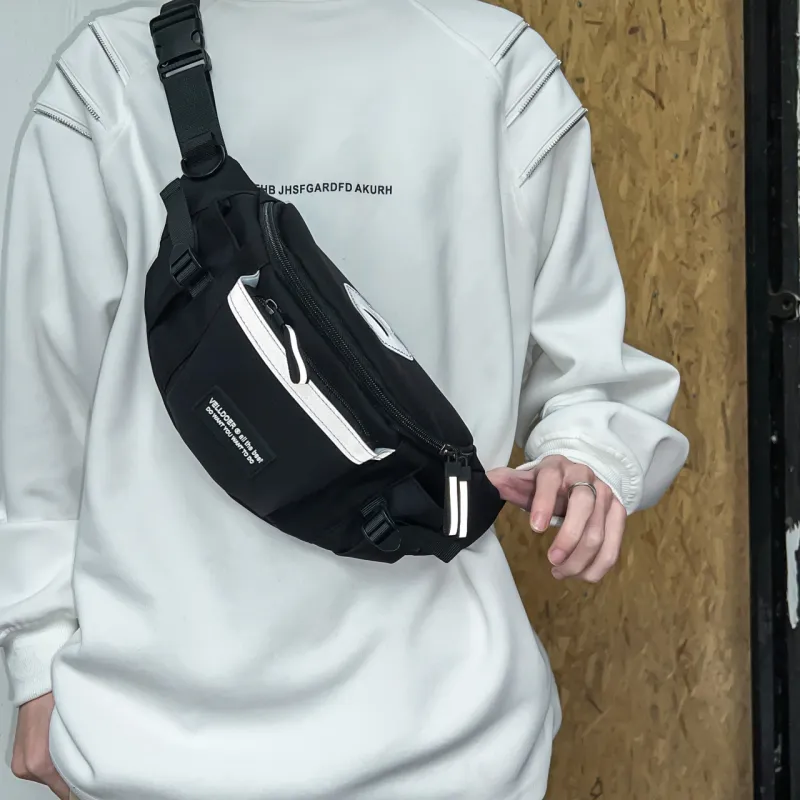NX DOUGHNUT Composite Cloth Crossbody Sling Bag Regular Unisex White/Gray/Black-13
