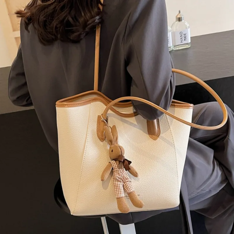 NX DOUGHNUT PU Shoulder Bag Regular Women's Ecru Black Khaki Brown-1