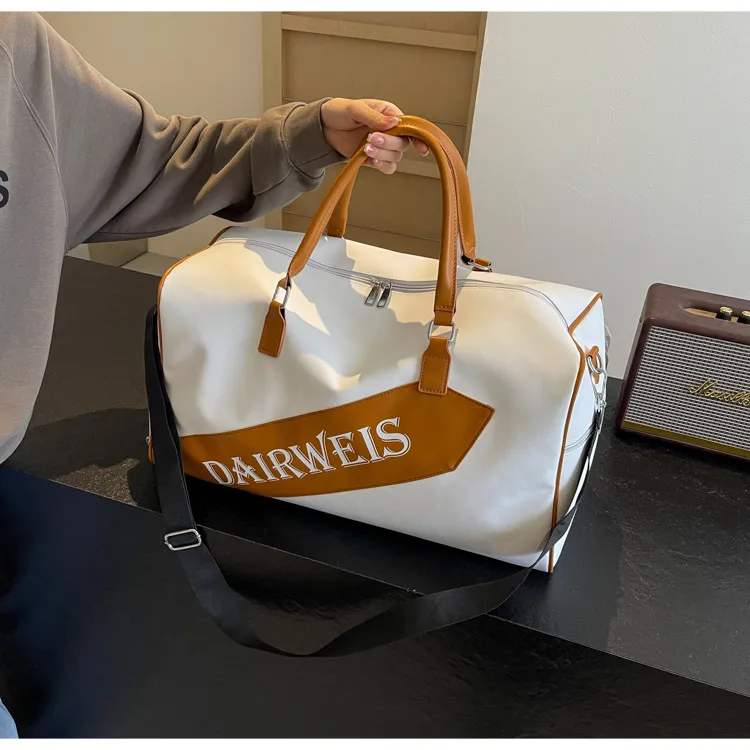 NX DOUGHNUT Fabric Handbag Shoulder Bag Crossbody Bag Travel Bag Unisex Khaki/Ecru/Black-6