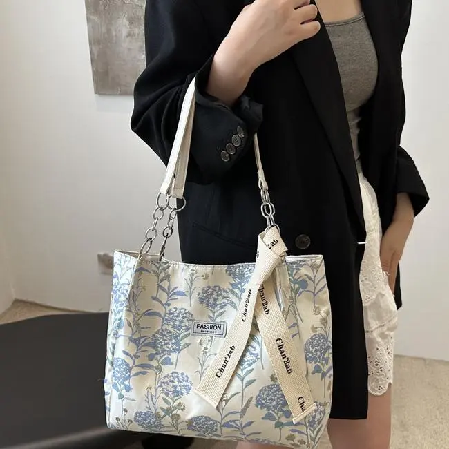 NX DOUGHNUT Canvas Canvas Bag Handbag Shoulder Bag Regular Women's Blue-3