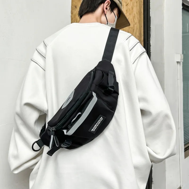 NX DOUGHNUT Composite Cloth Crossbody Sling Bag Regular Unisex White/Gray/Black-11