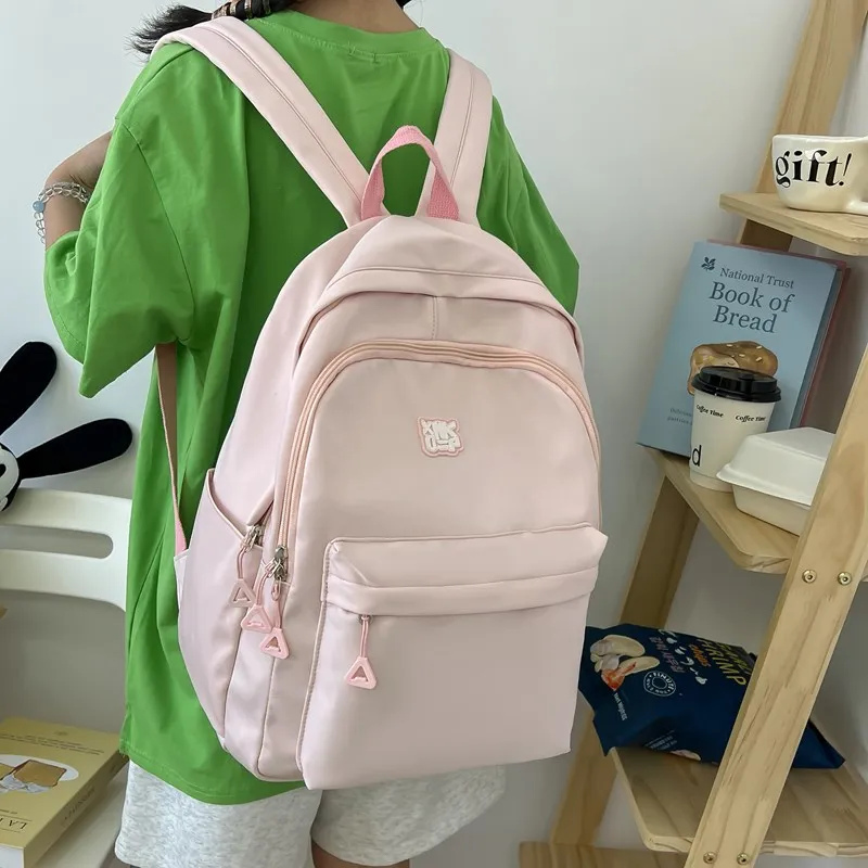 NX DOUGHNUT Nylon Fabric Backpack Unisex Ecru/Black/Yellow/Green/Pink-19