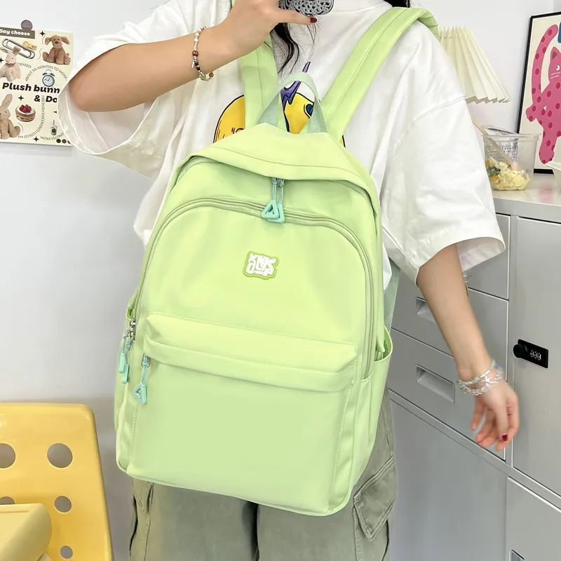 NX DOUGHNUT Nylon Fabric Backpack Unisex Ecru/Black/Yellow/Green/Pink-14