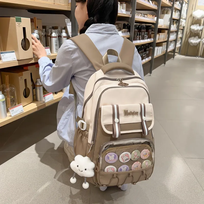 NX DOUGHNUT Nylon Backpack Women's Black/Pink/Burgundy/Blue/Khaki-19