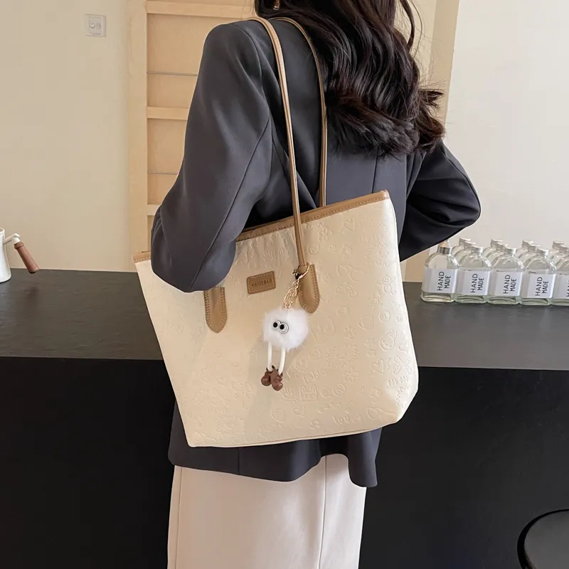 NX DOUGHNUT PU Shoulder Bag Women's Black/Khaki/Pink-1