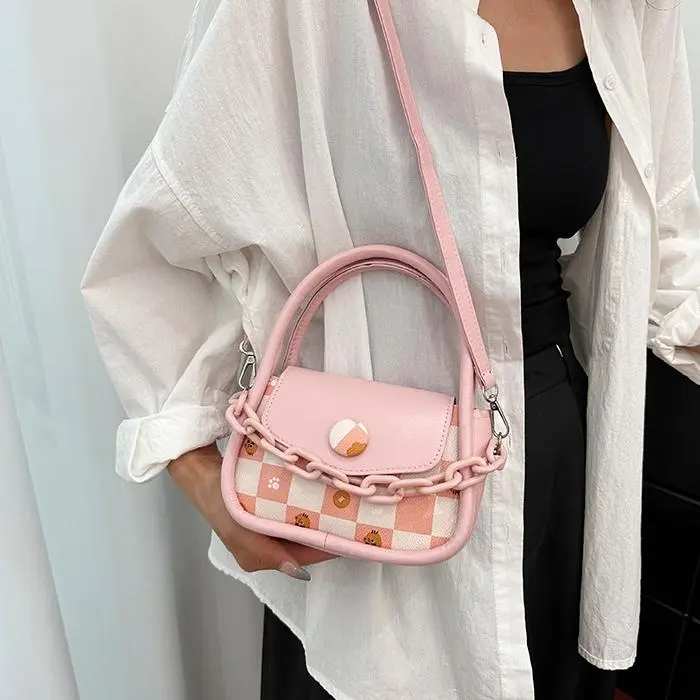 NX DOUGHNUT PU One Shoulder Handbag Women's Pink/Ecru-26