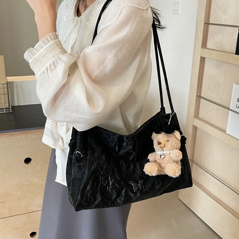 NX DOUGHNUT PU Handbag, Shoulder Bag Regular Women's Ecru, Black, Pink-20