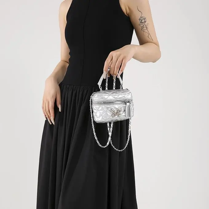 NX DOUGHNUT PU Handbag Regular Women's Black/White/Silver/Pink/Khaki-37
