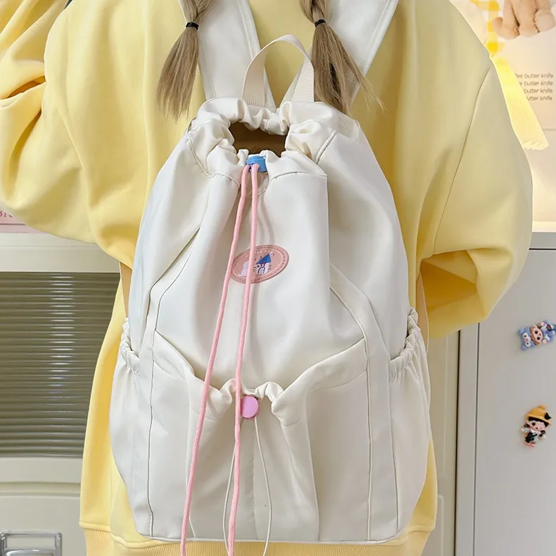 NX DOUGHNUT Nylon Drawstring Closure Backpack Women's Multicolor-8