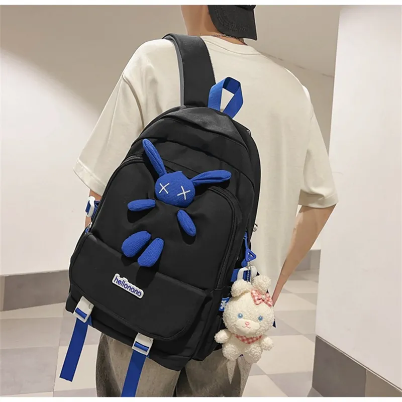 NX DOUGHNUT Nylon Backpack Unisex White Pink Blue Black-11