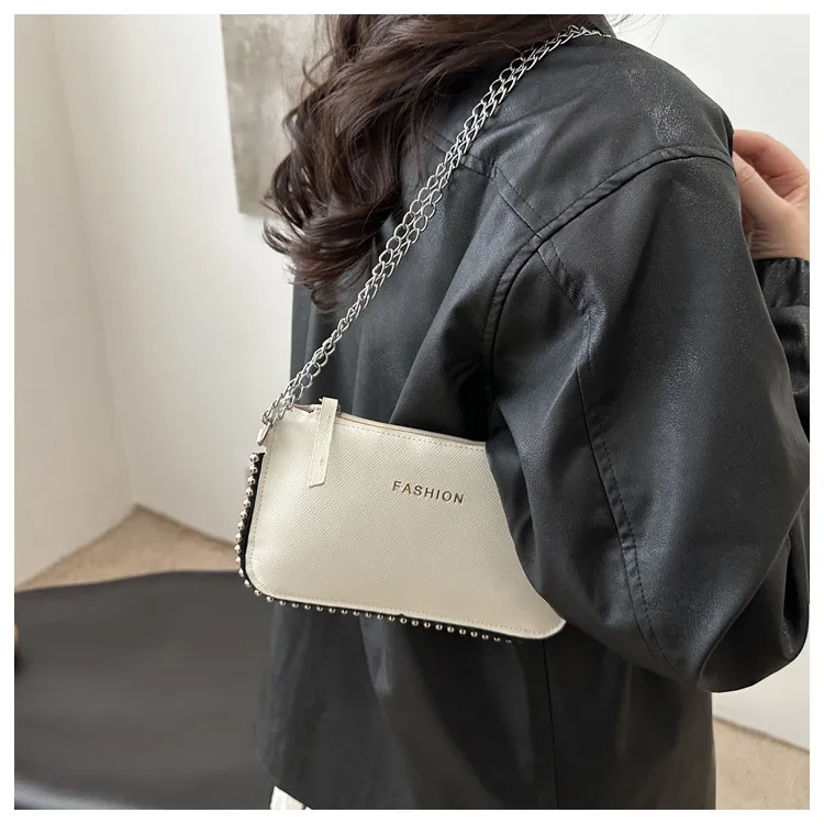 NX DOUGHNUT PU Japanese Style Minimalist Bead Chain Small Square Bag Crossbody Bag Regular Women's Multicolor-7