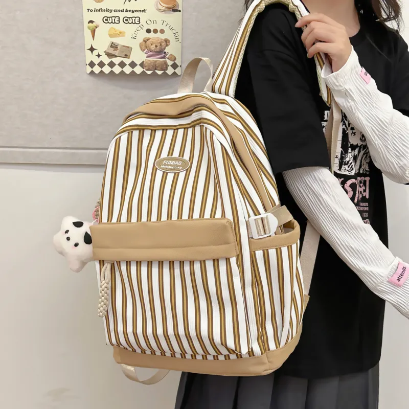 NX DOUGHNUT Nylon Backpack Women's Black/Burgundy/Khaki/Light Green/Blue-20