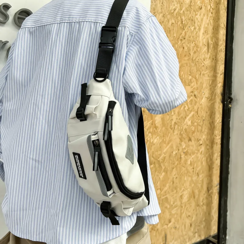 NX DOUGHNUT Composite Cloth Crossbody Sling Bag Regular Unisex White/Gray/Black-2