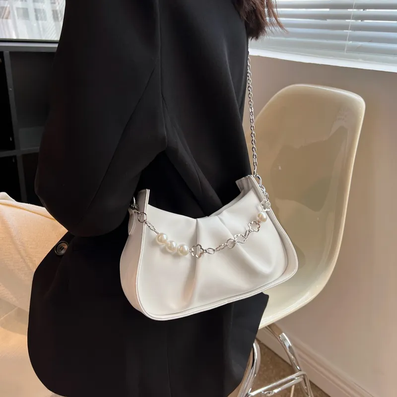 NX DOUGHNUT PU Shoulder Bag Regular Women's White/Black/Light Yellow-3