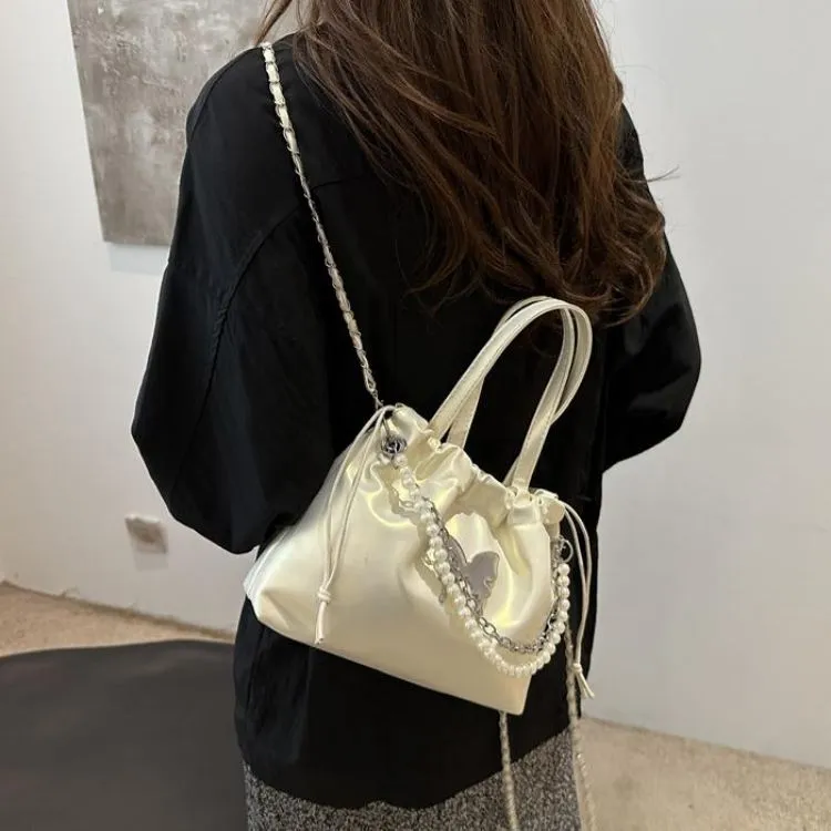 NX DOUGHNUT Pu Backpack Regular Women's Black/Ecru/Silver/Pink-4