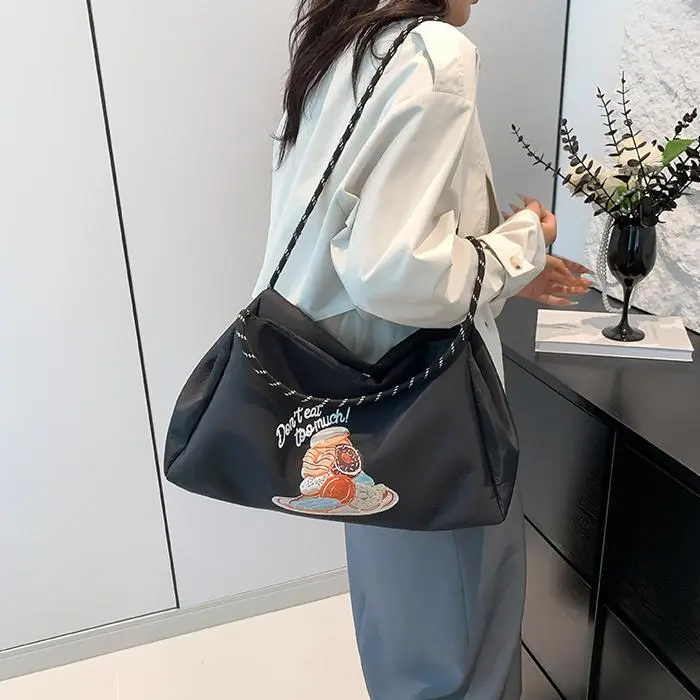 NX DOUGHNUT Fabric Shoulder Bag Regular Women's Black-3