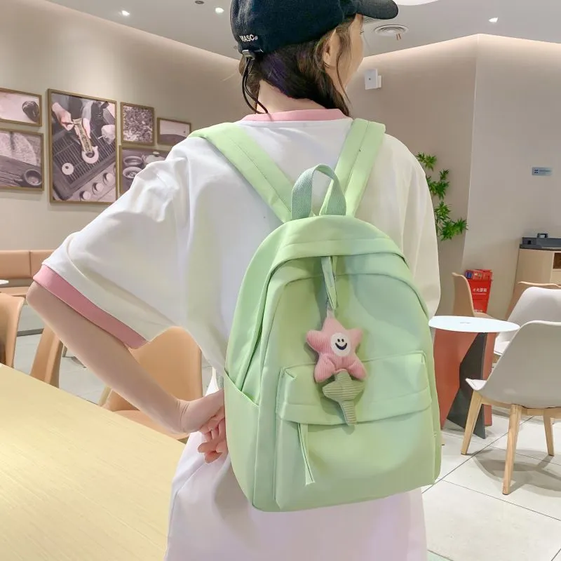 NX DOUGHNUT Nylon Backpack Women's Ecru/Black/Pink/Yellow/Green-9
