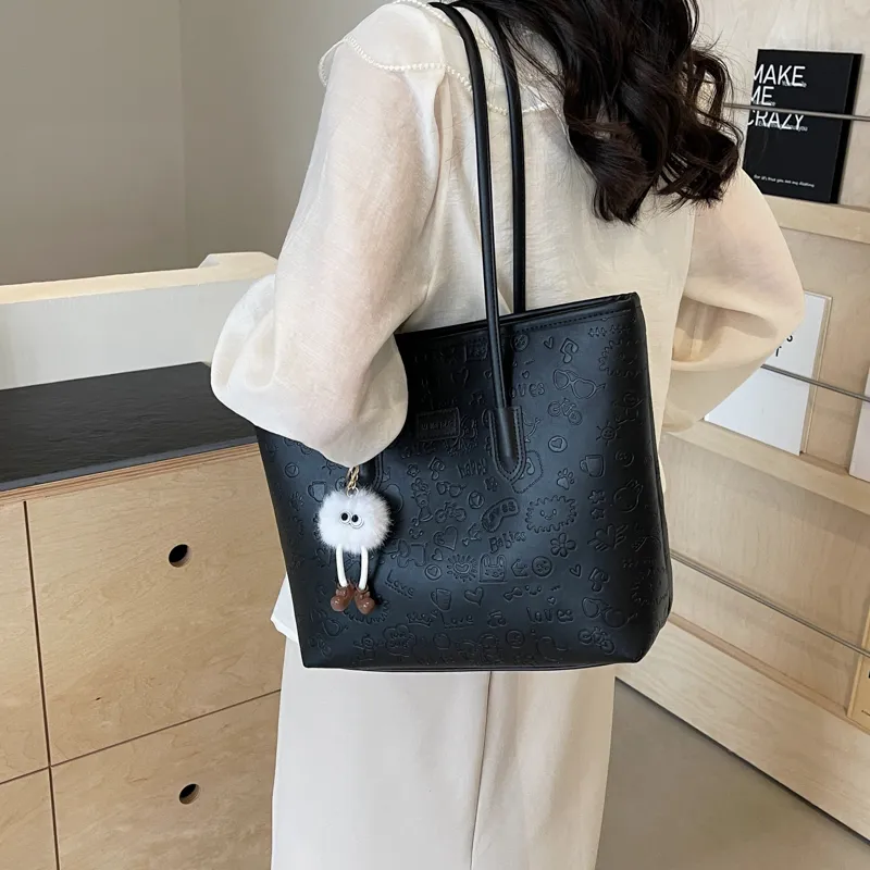 NX DOUGHNUT PU Shoulder Bag Women's Black/Khaki/Pink-32