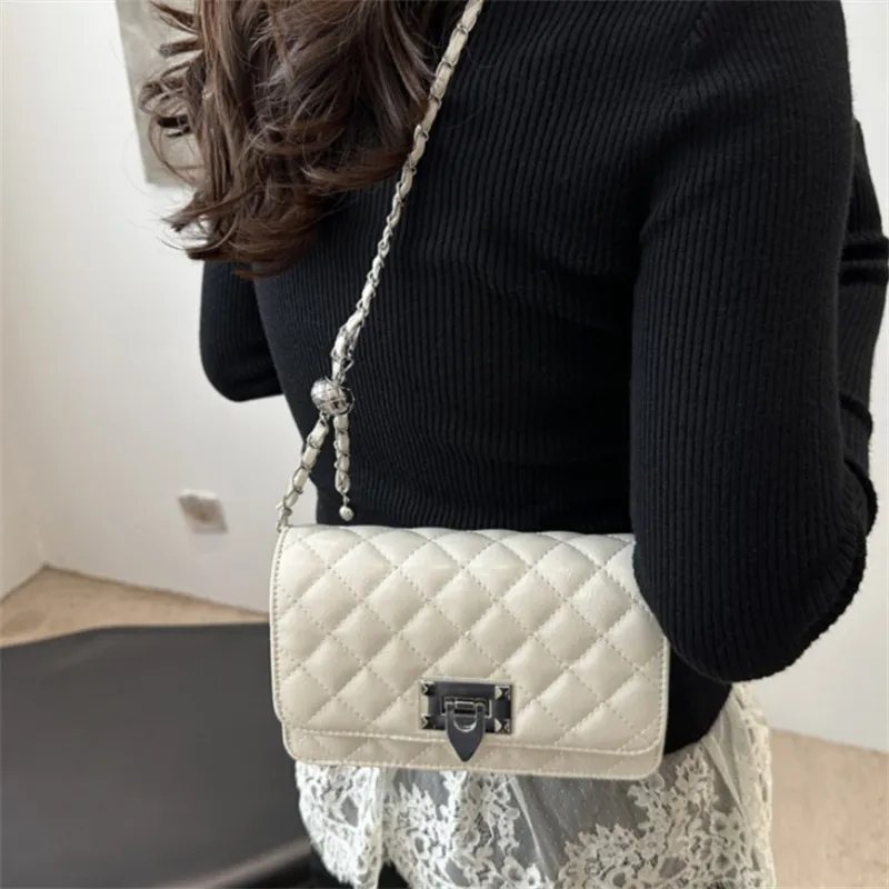 NX DOUGHNUT PU Ins Chanel Inspired Plaid Small Square Bag, Crossbody Bag, Shoulder Bag Women's Multicolor-7