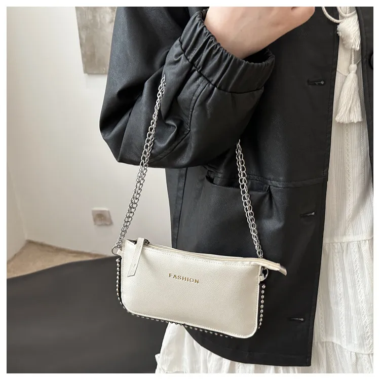 NX DOUGHNUT PU Japanese Style Minimalist Bead Chain Small Square Bag Crossbody Bag Regular Women's Multicolor-6