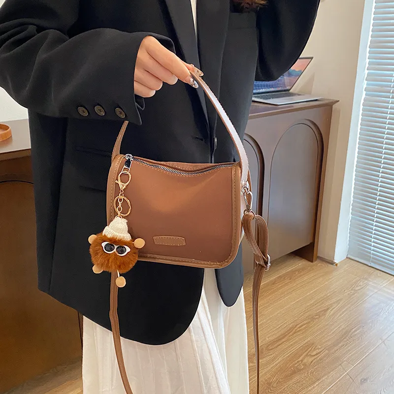 NX DOUGHNUT PU Shoulder Bag Crossbody Bag Women's Brown Khaki Leopard Print Black Leopard Print-1