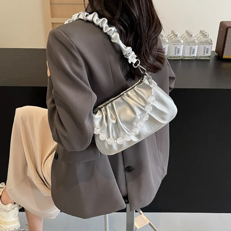 NX DOUGHNUT PU Crossbody Bag, Shoulder Bag Women's Ecru/Pink/Silver/Black-12